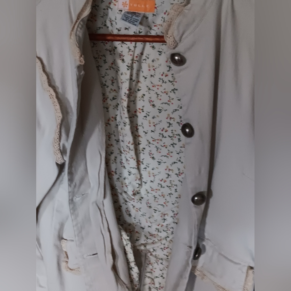 Tulle Anthtopologie Lace Trim Jacket